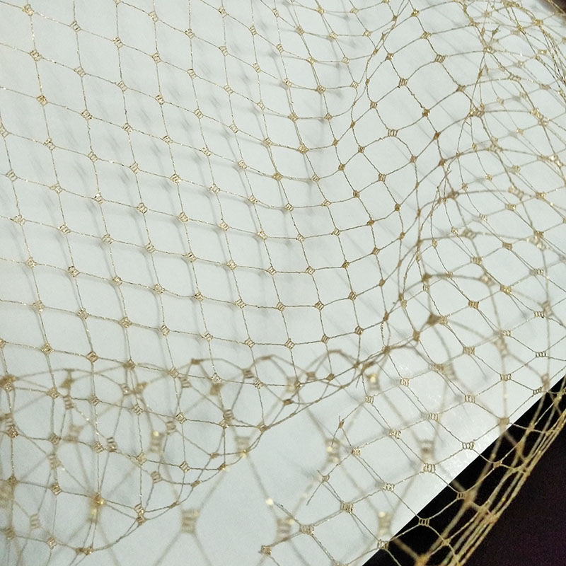 Crystal Mesh Fabric - Tela de malla negra con diseño