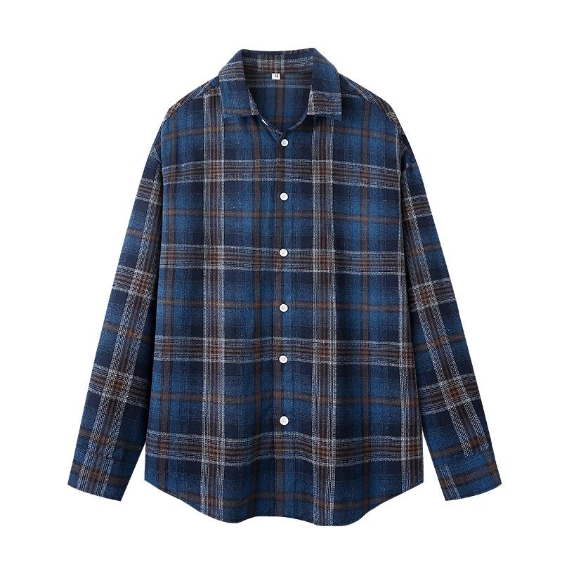 Embellish Knit - Camisa de cuadros unisex, con botones,