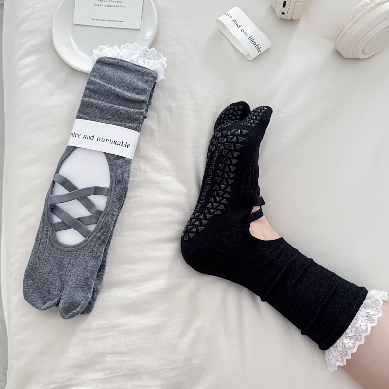 Calcetines de yoga con borde d - Embellish Knit reseña y precio