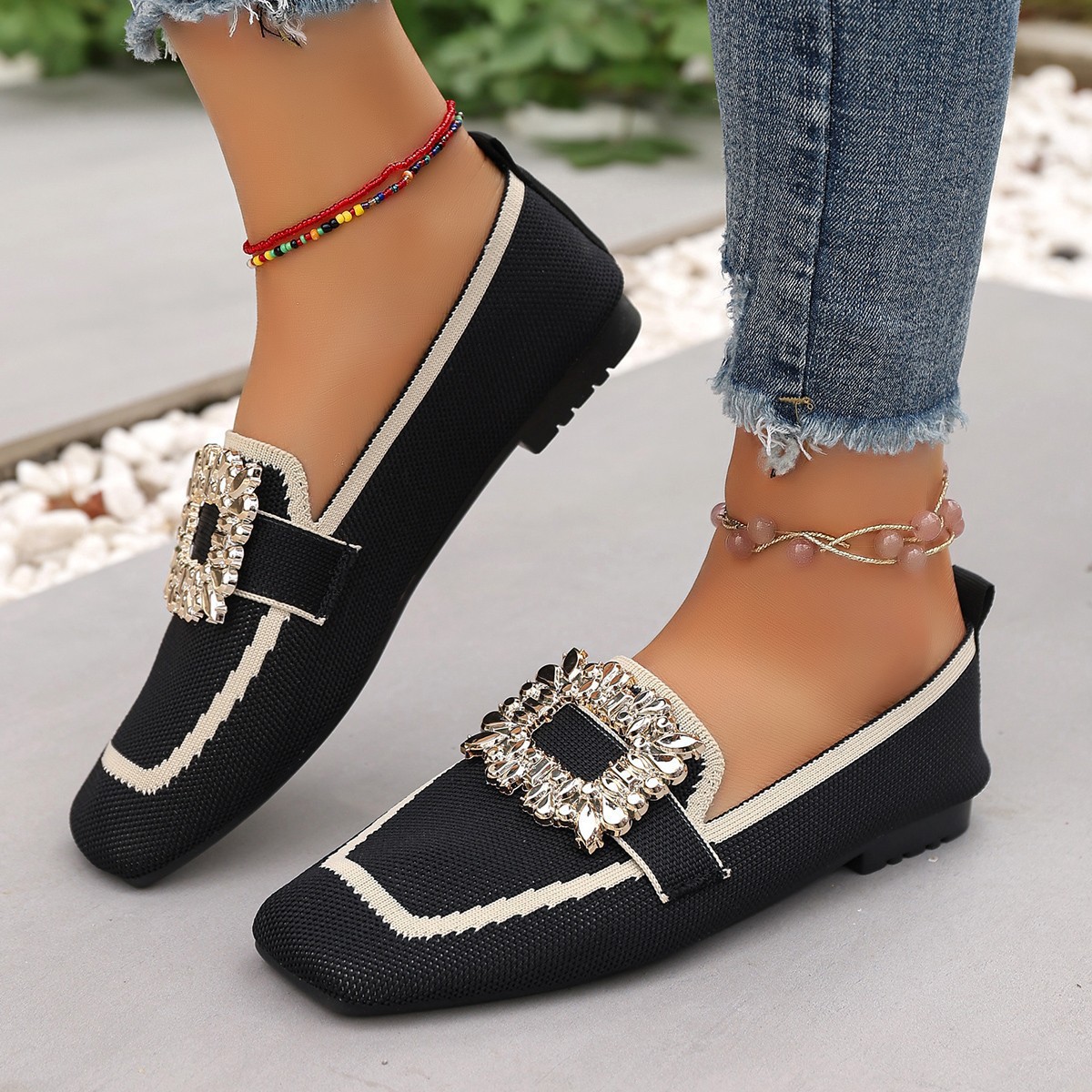 Zapatos Planos de Primavera pa - Crystal Mesh Fabric reseña y precio