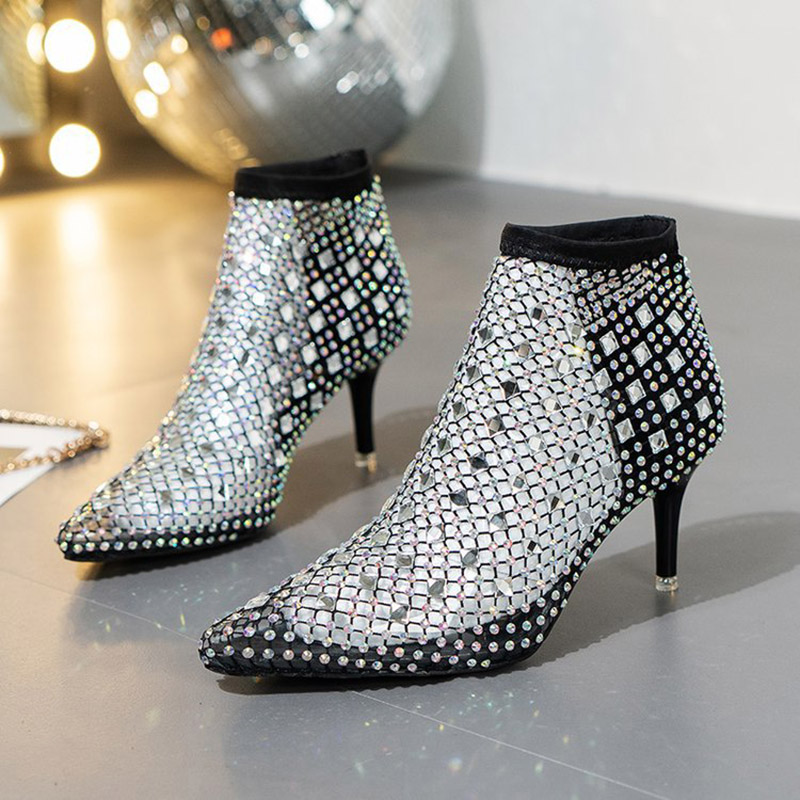 Sandalias de malla para mujer, - Crystal Mesh Fabric reseña y precio