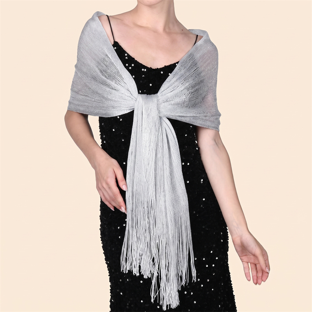 Pañuelo de moda brillante con  - Tassel Fringe Trim reseña y precio