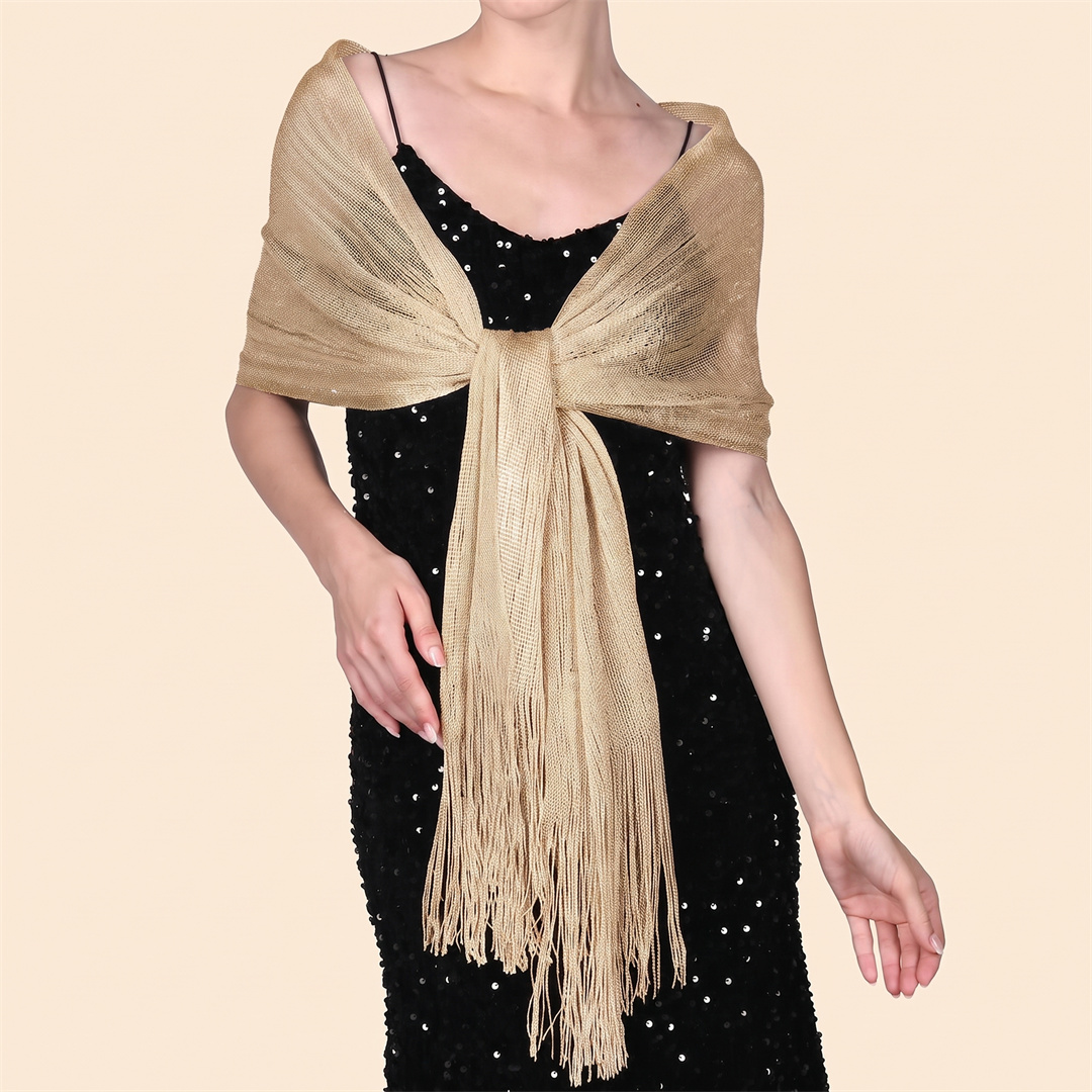 Pañuelo de moda brillante con  - Tassel Fringe Trim reseña y precio